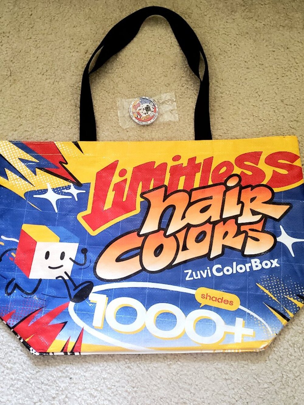 Zuvi ColorBox Limitless Hair Colors Anime Expo 2026 Tote Bag & Badge Pin Set